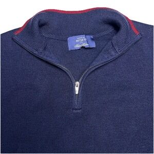 Brooks Brothers Sweater L Mens 1/4 Zip NetJets Merino Wool Blend VGUC
